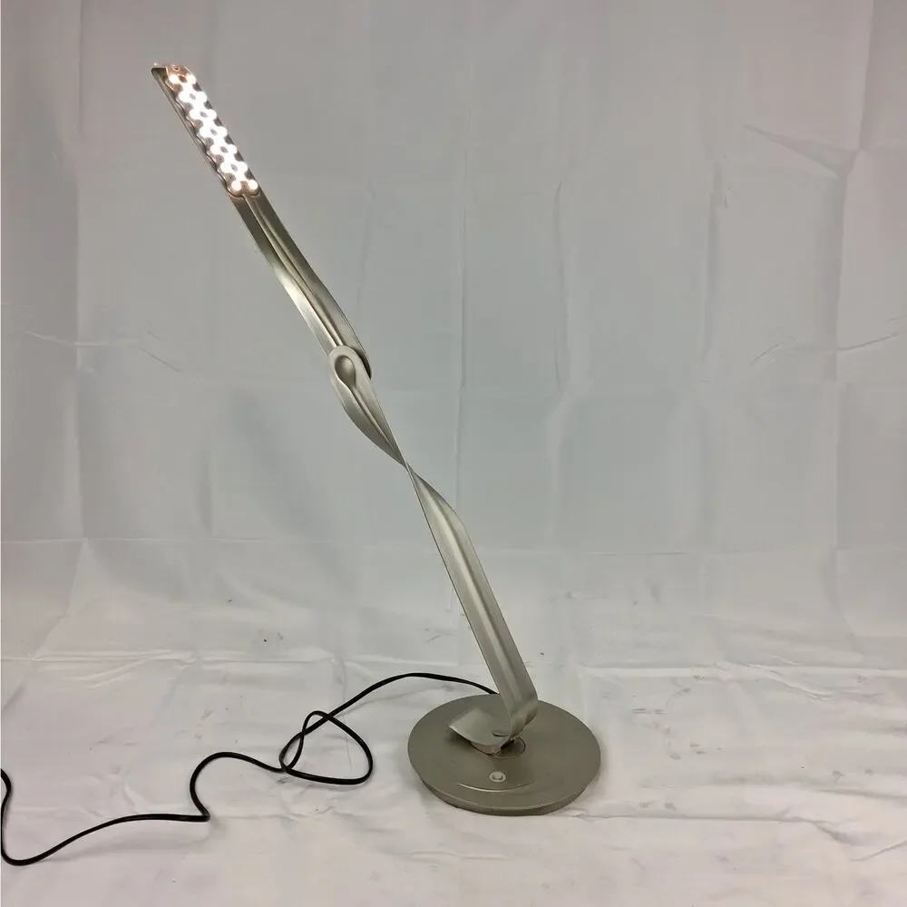 Herman Miller Leaf Personal LED Desk Lamp Silver Yves Behar Dimmable Table Light